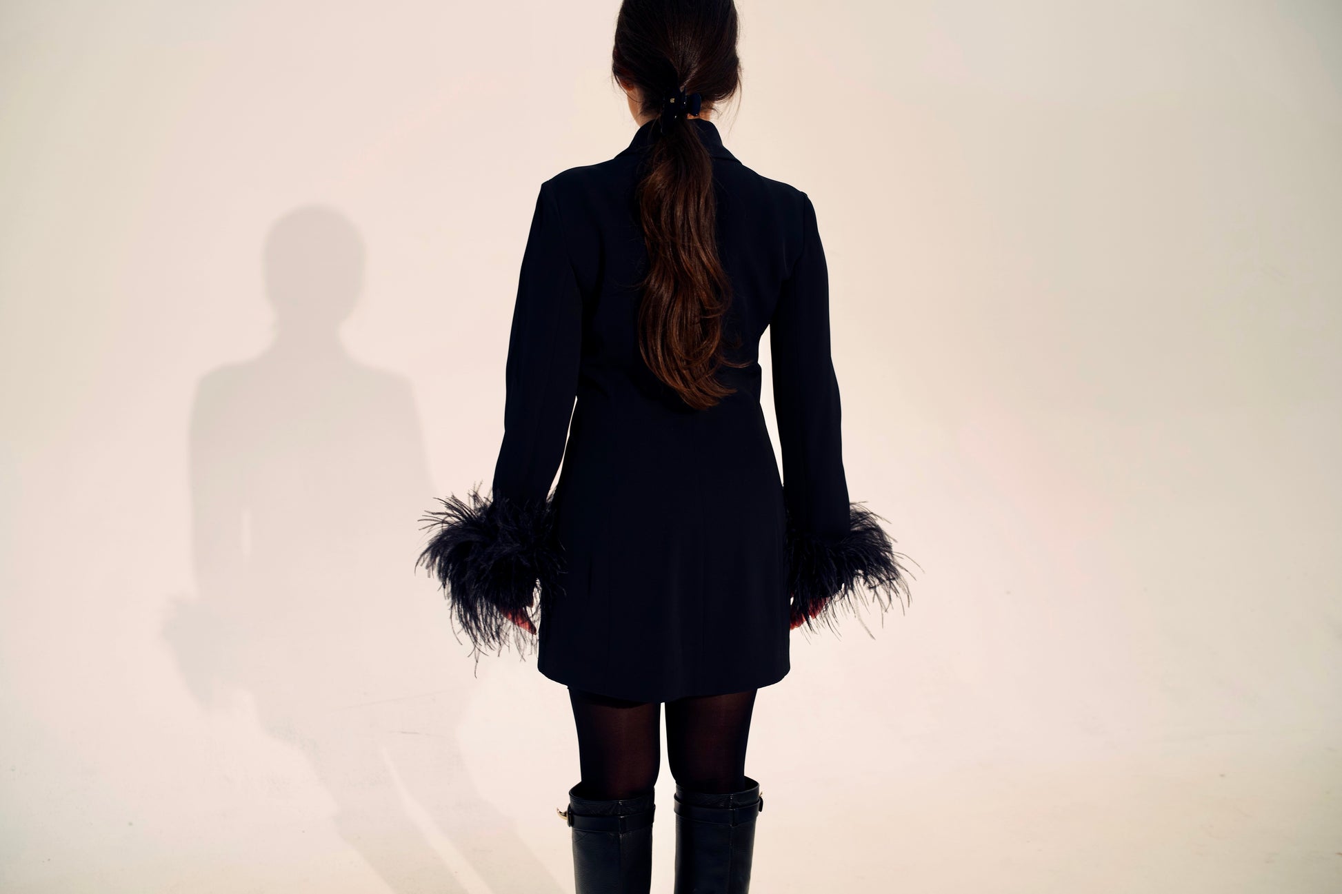 dress with feathers