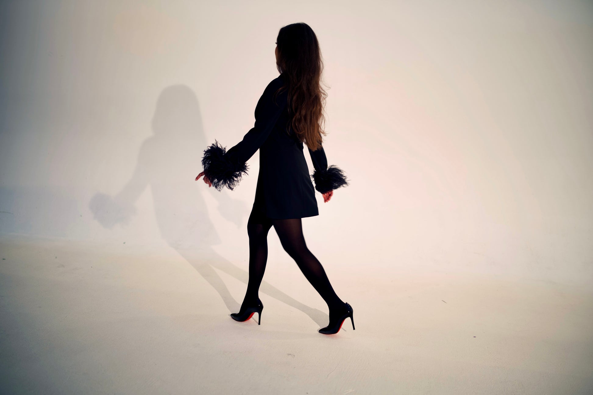 dress with feathers