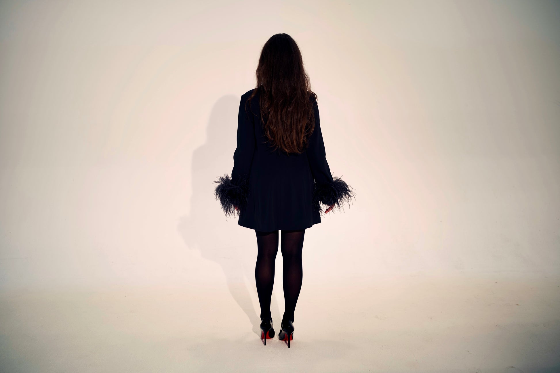 dress with feathers